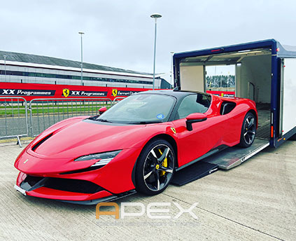 Ferrari trackday secure delivery by Apex.<br><br>© 2024 Apex Specialist Car Transport & Storage